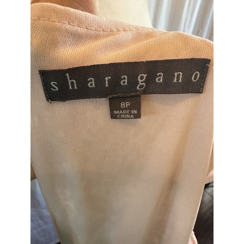 Sharagano Lace Sheath Dress Women 8 Pink Sleeveless Modest Lined Scalloped Hem - Picture 12 of 12